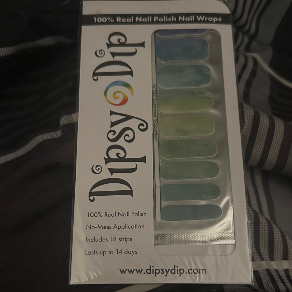 Blue and Green Nail Polish Wraps